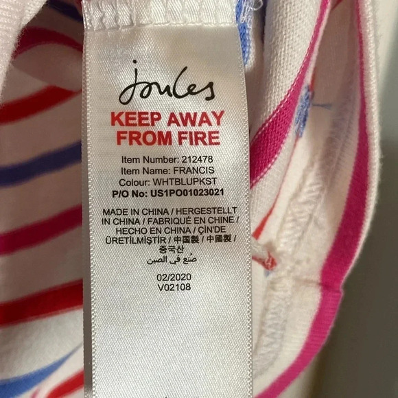 Joules Francis Striped Dress Women's Size 2 Square Neck, Two Front Pockets EUC - Picture 6 of 7